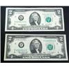 Image 1 : Lot-Two $2 Bills Pristine Condition 1976 & 2003
