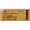 Image 5 : 1991-S Washington Quarter SGS PR-70CAM with CofA