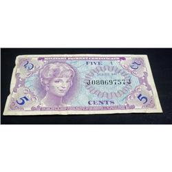 5¢ US Military Payment Certificates Vietnam War