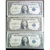 Image 1 : Three $1 Silver Certificates "Blue Seal"