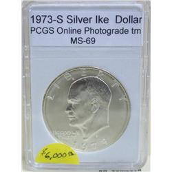 1973-S Silver Ike Dollar Bowers Standards MS-69