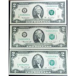 (3) $2 Federal Reserve Notes