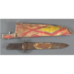 Painted Parfleche Sheath with Early Knife