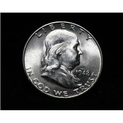 1948-d Franklin Half Dollar Grades Choice Uncirculated ms64 FBL