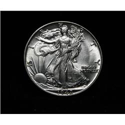 1942-p Walking Liberty Half Dollar 50c Grades Select Uncirculated ms63