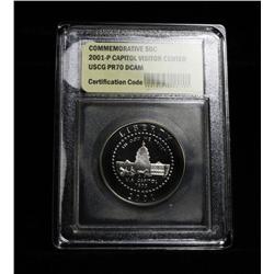 2001-p Capitol Visitor Center Commemorative 50c Graded PR70 DCAM