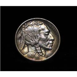 1921-p Buffalo Nickel 5c Grades Almost Uncirculated au58
