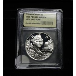 1999-p Dolley Madison Proof Silver Dollar Commemorative Graded PR70 DCAM