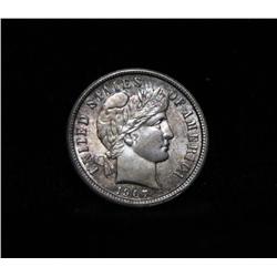 1907-p Barber Dime 10c Grades Choice Uncirculated ms64