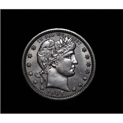 1907-p Barber Quarter grades Select Uncirculated ms63
