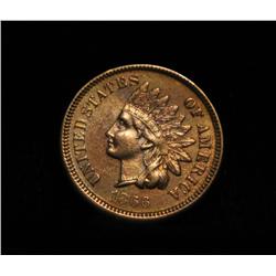 1966-p Indian Cent 1c Select Uncirculated ms63RD  Beautiful Red Color