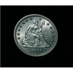 1891-p Seated Liberty Quarter 25c Grades Select Uncirculated ms63   PL Reverse