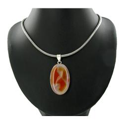 240ct Natrl Carnelian German Silver Pendant/Chain (JEW-2413)