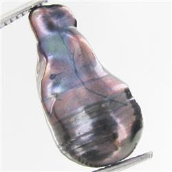 13.15ct Baroque Peacock Black South Sea Saltwater Pearl (GEM-33249)