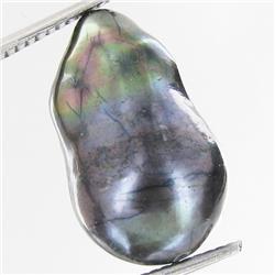 13.15ct Baroque Peacock Black South Sea Saltwater Pearl (GEM-33269)