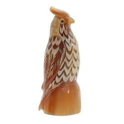 White Water Buffalo Horn Scrimshaw Bird RARE  (CLB-476)