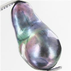 13.77ct Baroque Peacock Black South Sea Saltwater Pearl (GEM-33285)