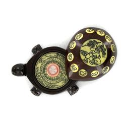 Tibet Teak Turtle Bone Zodiac Compass (ANT-1311)