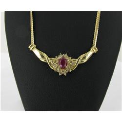 32.05ctw Diamond Sapphire Gold 14k Pendant Necklace (JEW-1755)