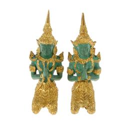 Male & Female Bronze Gilded Temple Guards (CLB-268)
