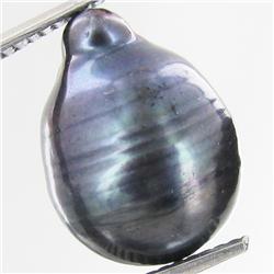 10.81ct Baroque Peacock Black South Sea Saltwater Pearl (GEM-33239)