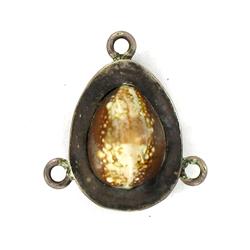 Antique Thai Nickel Cowry Shell Amulet (ANT-1205)