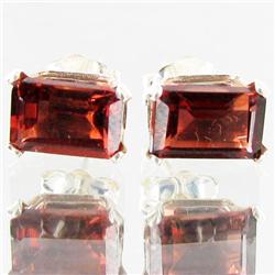 3.63ctw Red Garnet Sterling Earrings (JEW-2652)