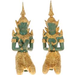 Male & Female Bronze Gilded Temple Guards (CLB-092)