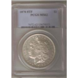 1878 8TF PCGS MS62 ERROR MORGAN DOLLAR, DOUBLE STAMPED DATE & R"S, EAR, VAM.