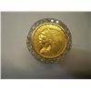 Image 1 : 1908 24K $10 Gold Indian Head Coin and 1 Carat of Diamonds in a 14K Gold Ring