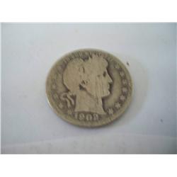 1902-O Silver Barber Quarter