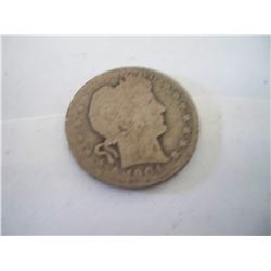 1904-O Silver Barber Quarter