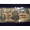 Image 1 : 1907 $5 (Woodchopper) US Note graded 12F