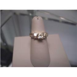 1.25 Carat Diamond Princess Cut Ladies Ring W/ .40 Ct Center, 5.1 Grams 14K Gold