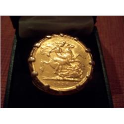 1930 SOUTH AFRICA GEORGE V GOLD COIN SOVEREIGN MENS RING