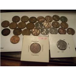 Lot of  Mixed Wheat Pennies dates range from 1917 to 1956