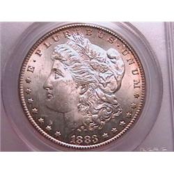 1883-CC Morgan Dollar Choice MS64 PCGS Graded, Brilliant W/Gold Rims