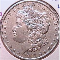 1891-CC Morgan Dollar XF45+ Could Be AU