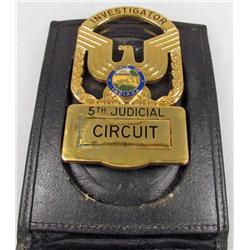 INDIANA INVESTIGATOR 5TH JUDICIAL CIRCUIT LAW BADGE