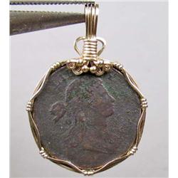 1803 DRAPED BUST LARGE CENT IN PENDANT CASING