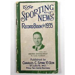 1935 "THE SPORTING NEWS" RECORD BOOK W/ JEROME DIZZY DEAN ON COVER