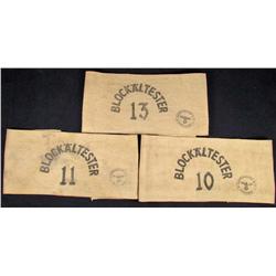 LOT OF 3 GERMAN HOLOCAUST CONCENTRATION CAMP ARM BANDS FROM HOLOCAUST MUSEUM