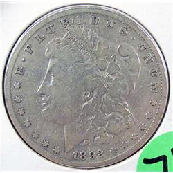1892-S MORGAN SILVER DOLLAR - KEY DATE