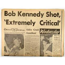 JUNE 5, 1958 "OREGON JOURNAL" NEWSPAPER - BOB KENNEDY SHOT