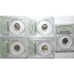 Collector lot of PCGS slabbed dimes: 1961 and 1962 PR68CAM-1962-1963 PR67CAM-196