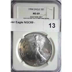 1994 silver Eagle NGC69