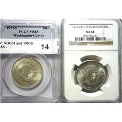 1947D BTW  NGC64 and 1953S W/C  PCGS65