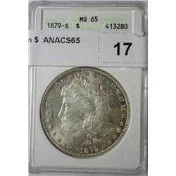 1879S Morgan $  ANACS65 graded right
