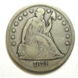 1871 Seated $  VG/F