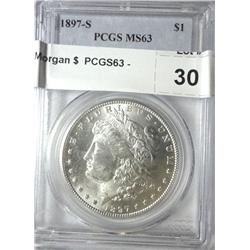 1897S Morgan $  PCGS63
